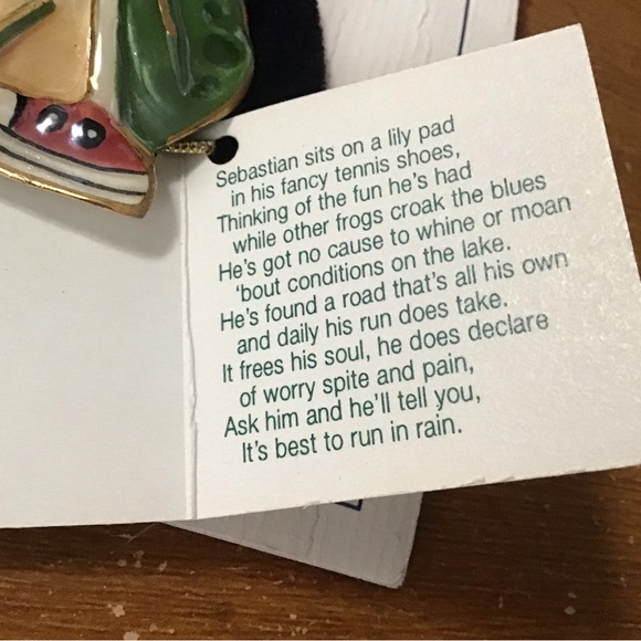 Closine Enamel Frog Brooch Pin NIB - Picture 5 of 5